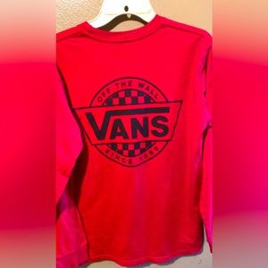 Red Vans Long Sleeve Shirt for Boys